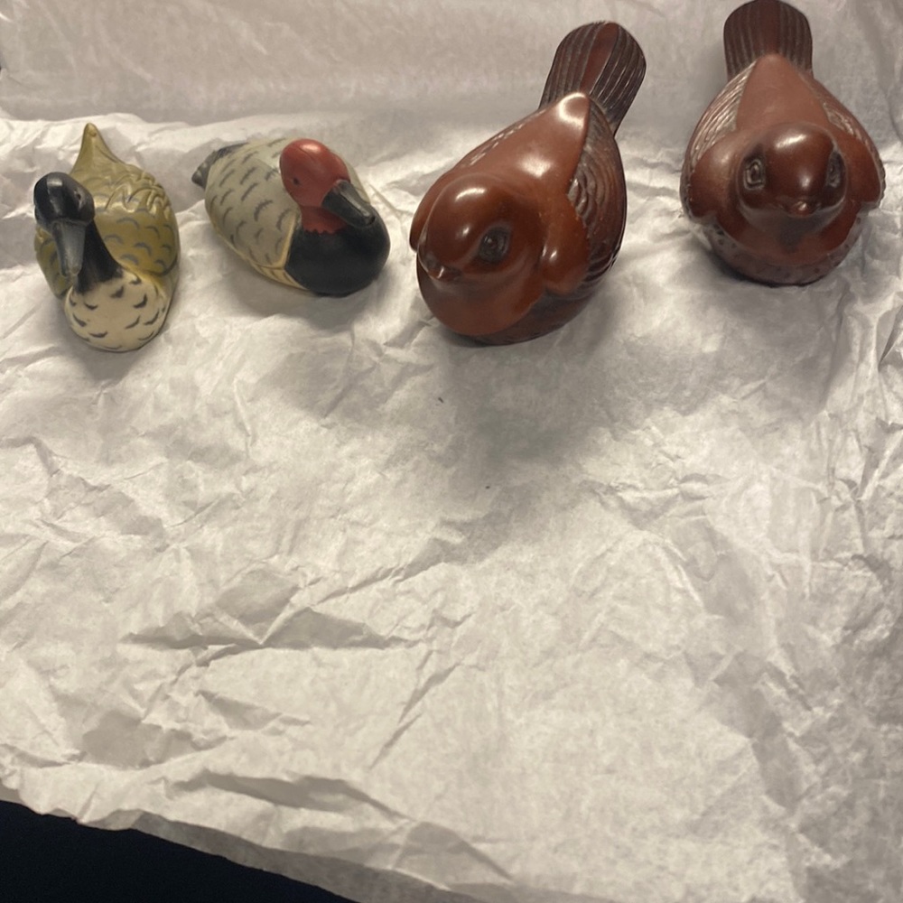 Birds and duck figurines small